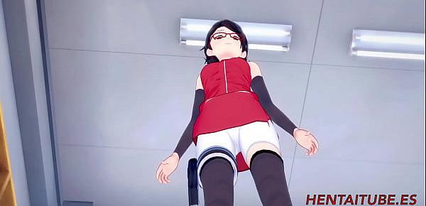  Boku no Hero Boruto Naruto Hentai 3D - Bakugou Katsuki & Sarada Uzumaki Sex at School - Animation Hard Sex Manga